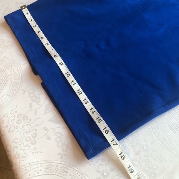 Studio F Royal Blue High-Waisted Elastic Pencil Skirt Back Slip Women’s Size 12 - Picture 12 of 16